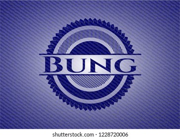 Bung emblem with denim high quality background