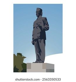 Bung Karno statue as a landmark vector in Blitar