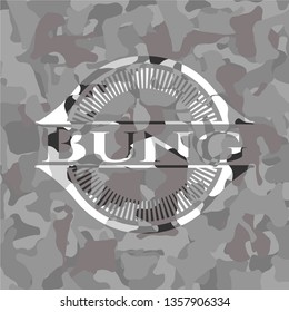 Bung on grey camouflage pattern