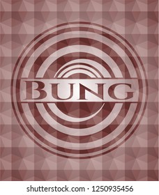 Bung red seamless geometric emblem.