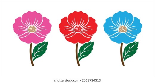 Bunga poppy, siluet bunga poppy Islandia, ilustrasi vektor bunga poppy California. vektor