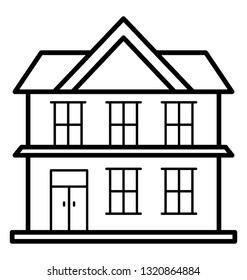 Bungalow architecture line icon 