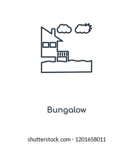 Bungalow concept line icon. Linear Bungalow concept outline symbol design. This simple element illustration can be used for web and mobile UI/UX.