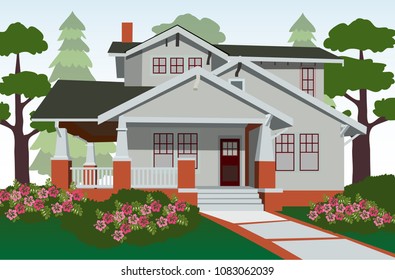 Bungalow design in vector