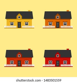 Bungalow flat vector icon. Real estate symbol. Home colorful illustration.