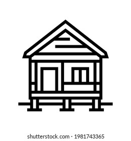 bungalow house line icon vector. bungalow house sign. isolated contour symbol black illustration