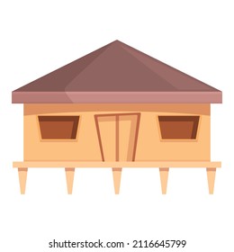 Bungalow icon cartoon vector. Beach house. Island villa