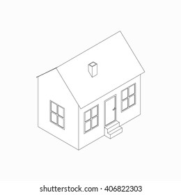 Bungalow icon, isometric 3d style 