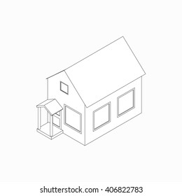Bungalow icon, isometric 3d style 