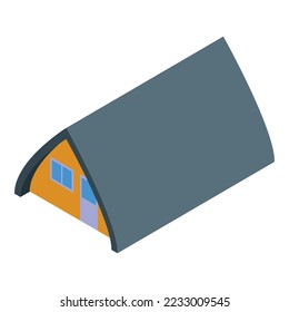 Bungalow icon isometric vector. Beach house. Tropical sea