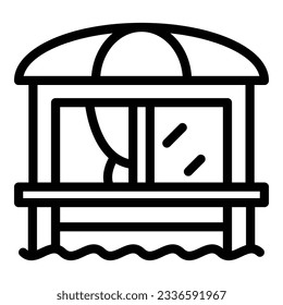 Bungalow icon outline vector. Beach house. Island villa