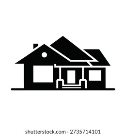 Bungalow icon silhouette vector illustration isolated
