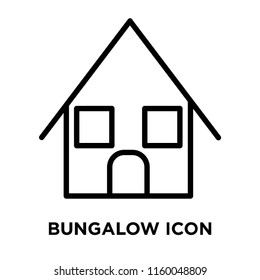 Bungalow icon vector isolated on white background, Bungalow transparent sign , line or linear sign, element design in outline style