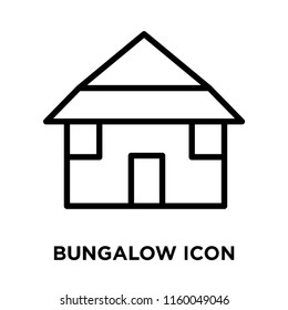 Bungalow icon vector isolated on white background, Bungalow transparent sign , line or linear sign, element design in outline style