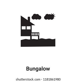 Bungalow icon vector isolated on white background, logo concept of Bungalow sign on transparent background, filled black symbol