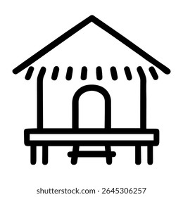 Bungalow-Symbol, Vektor auf weißem Hintergrund
Vektorsymbol auf weißem Hintergrund