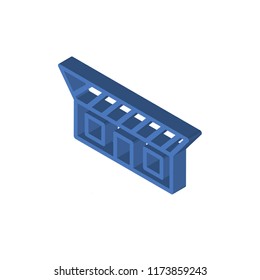 Bungalow isometric left top view 3D icon