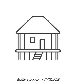 Bungalow line icon.