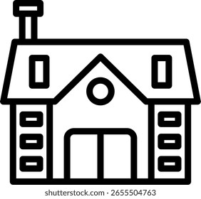 Diseño de Vector de icono de línea de bungalow