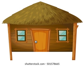Bungalow made of woods illustration