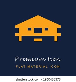 Bungalow premium material ui ux isolated vector icon in navy blue and orange colors