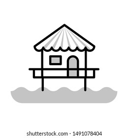 bungalow thin line vector icon