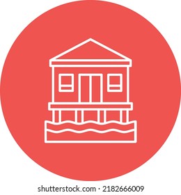 Icono vector Bungalow. Se puede usar para imprimir, móviles y aplicaciones web.