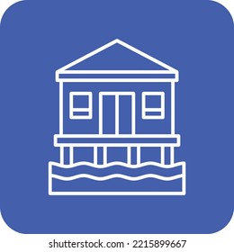 Icono vector Bungalow. Se puede usar para imprimir, móviles y aplicaciones web.