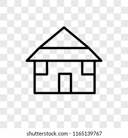 Bungalow vector icon isolated on transparent background, Bungalow logo concept