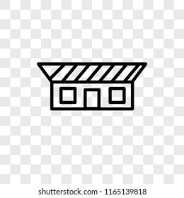 Bungalow vector icon isolated on transparent background, Bungalow logo concept