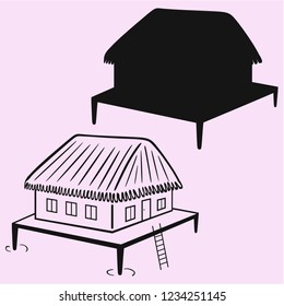 bungalow vector silhouette isolated 