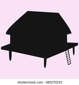 bungalow vector silhouette isolated 