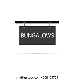 bungalows signboard vector illustration