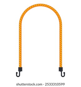 Bungee cord with hooks vector cartoon illustration isolated on a white background.