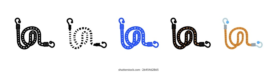 Bungee Cords Icon Collection With Multiple Styles