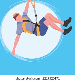 Bungee Jumper Illustration Vector Illustration Cartoon
