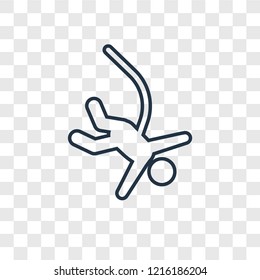 Bungee jumping concept vector linear icon isolated on transparent background, Bungee jumping concept transparency concept in outline style