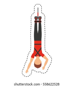 bungee jumping extreme sport vector illustration design