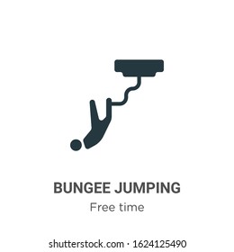 Bungee jumping glyph icon vector on white background. Flat vector bungee jumping icon symbol sign from modern free time collection for mobile concept and web apps design.