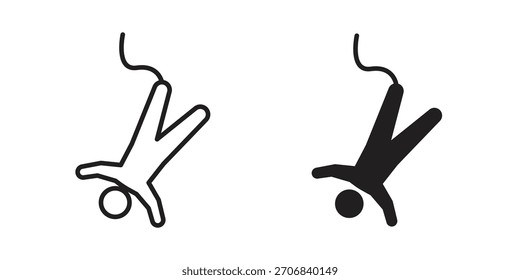Diseño de símbolo de contorno de concepto de icono de salto amortiguador. Ilustración de elemento simple.