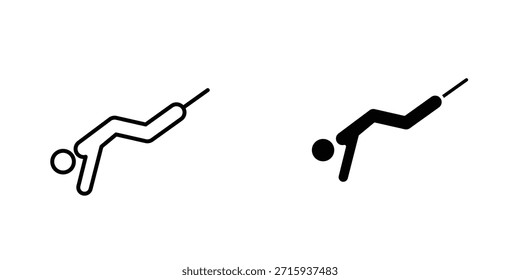 Bungee salto icono de diseño de colección. Signo y Vector para diseños de interfaz de usuario