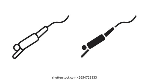 Icono de puenting. Versiones planas y de trazo. Elementos gráficos.