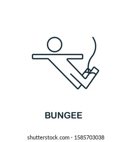 Bungee Jumping icon from hobbies collection. Simple line element Bungee Jumping symbol for templates, web design and infographics