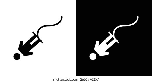 Ilustración del icono del salto del amortiguador auxiliar en estilo plano. color de la Plantilla del icono editable.