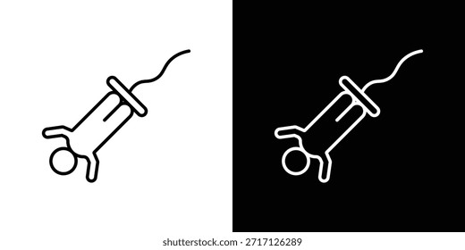 Ícone de salto Bungee, sinal de vetor de contorno, download de design de logotipo