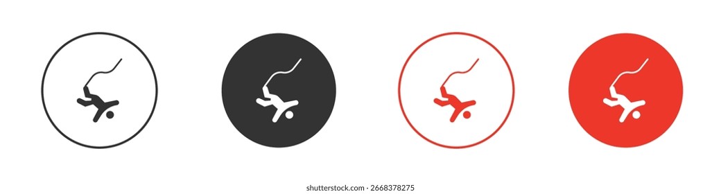 Bungee pulando ícone pack. Design de vetor clipart