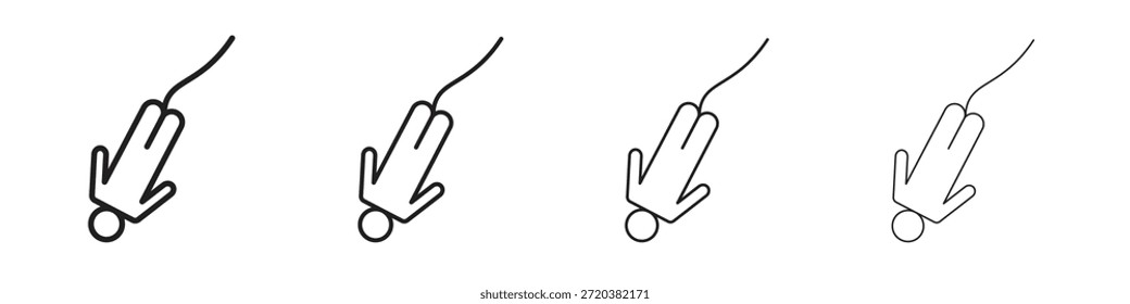 Bungee jumping icon set, Illustration, Black