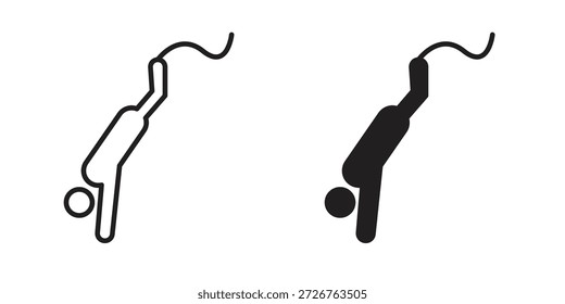 Bungeespringen-Symbolsatz. Paket mit minimalem Logo-Webelement.