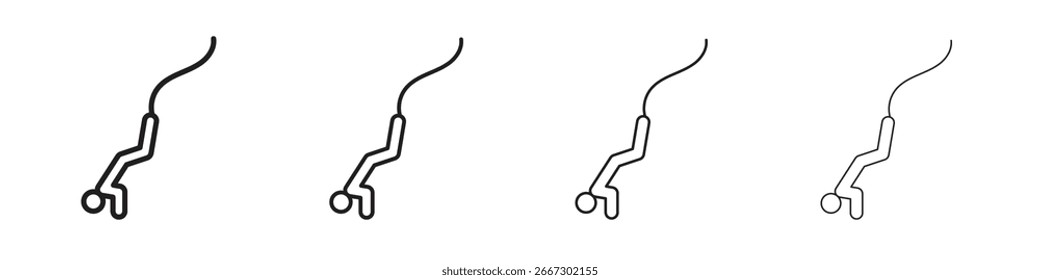 Bungee jumping icon simple black vectors pack. Design infographic element