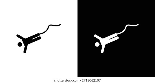Ícone de salto Bungee. Pictograma simples de alta qualidade. Estilo sólido moderno